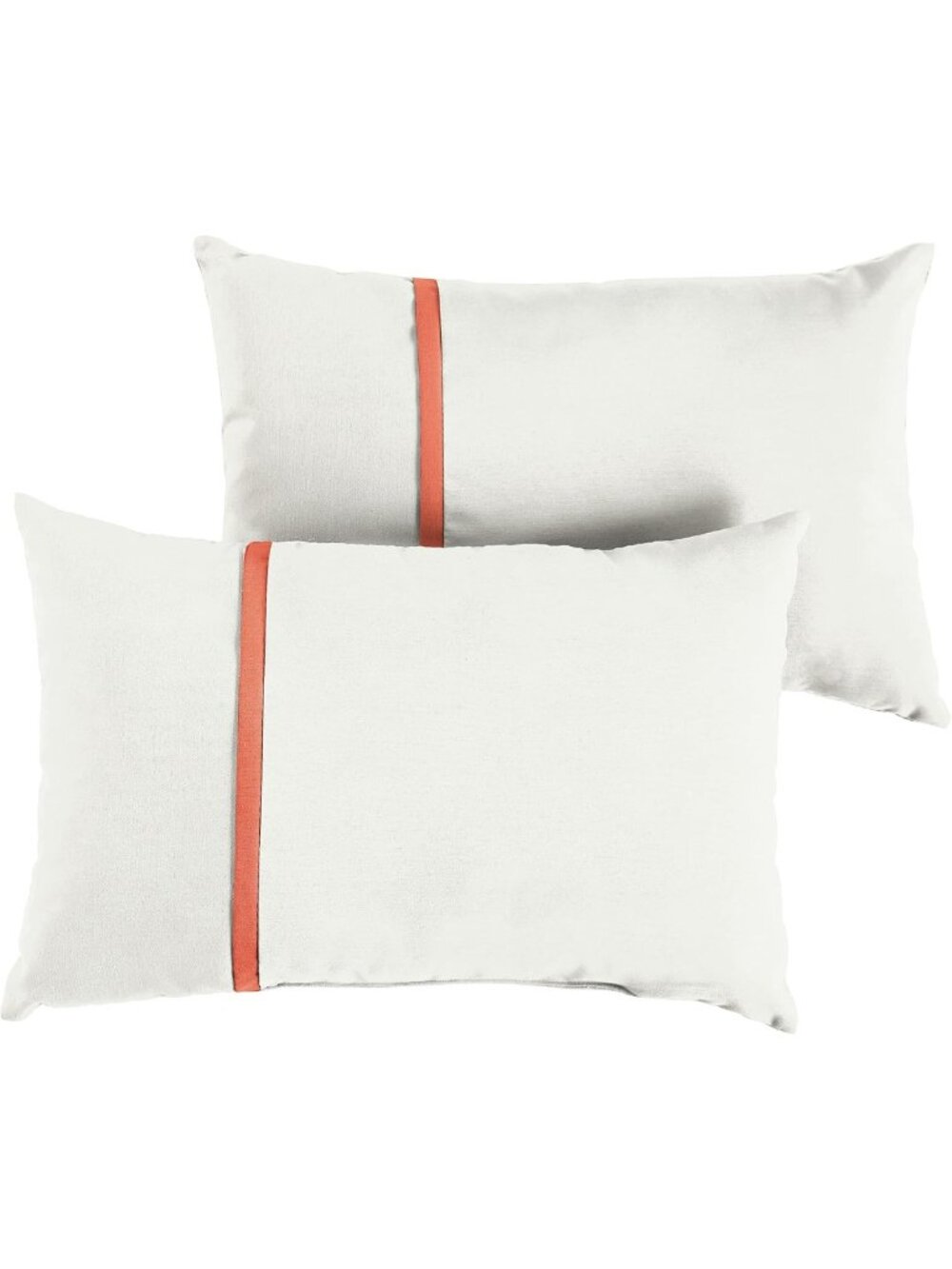 Stylish Indoor/Outdoor Lumbar Pillows Set of 2 - Natural Ivory & Melon Coral